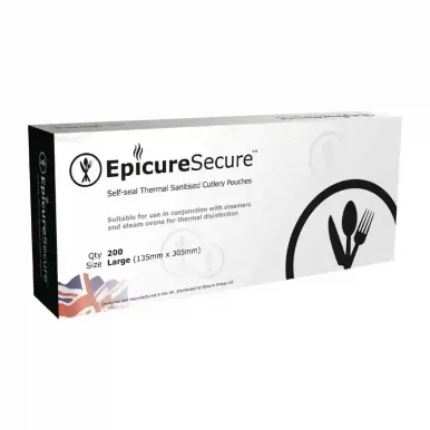 EpicureSecure Sealable Thermal Sanitised Cutlery Pouches Large