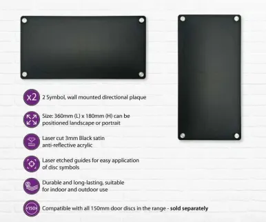 2 Symbol wall mounted directional plaque