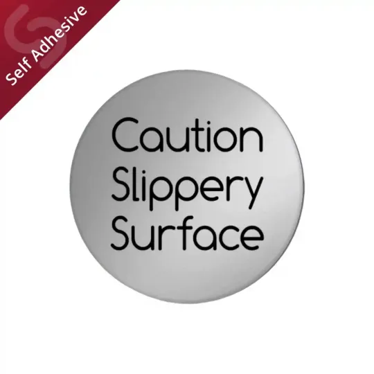 Caution Slippery Surface Metal Disc Sign
