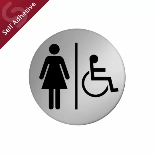 Ladies / Disabled Toilet Door Sign Disc