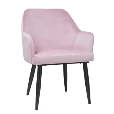 Bolero Lia Velvet Effect Chairs Dusty Pink