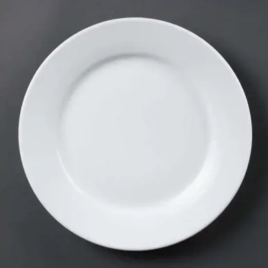 Olympia Whiteware Wide Rimmed Plates 250mm