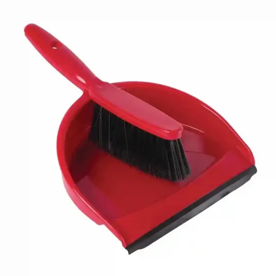 Jantex Soft Dustpan and Brush Set Red