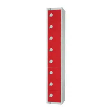 Elite Eight Door Coin Return Locker Red