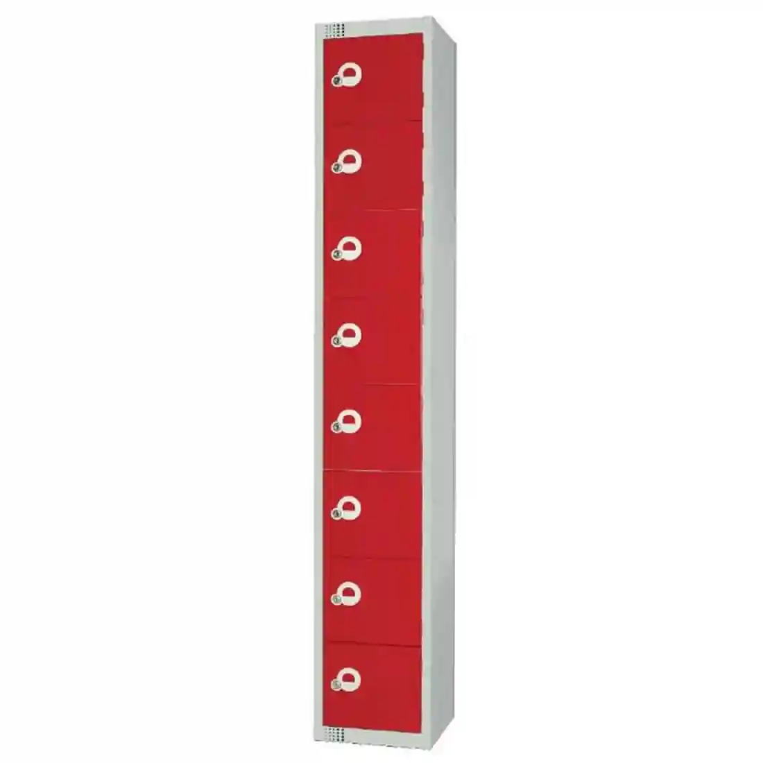 Elite Eight Door Electronic Combination Locker with Sloping Top Red