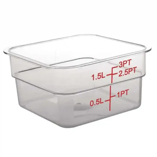 Vogue Polycarbonate Square Storage Container 1.5Ltr