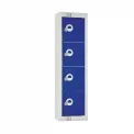Elite Personal Effects Locker 4 Door Blue Padlock