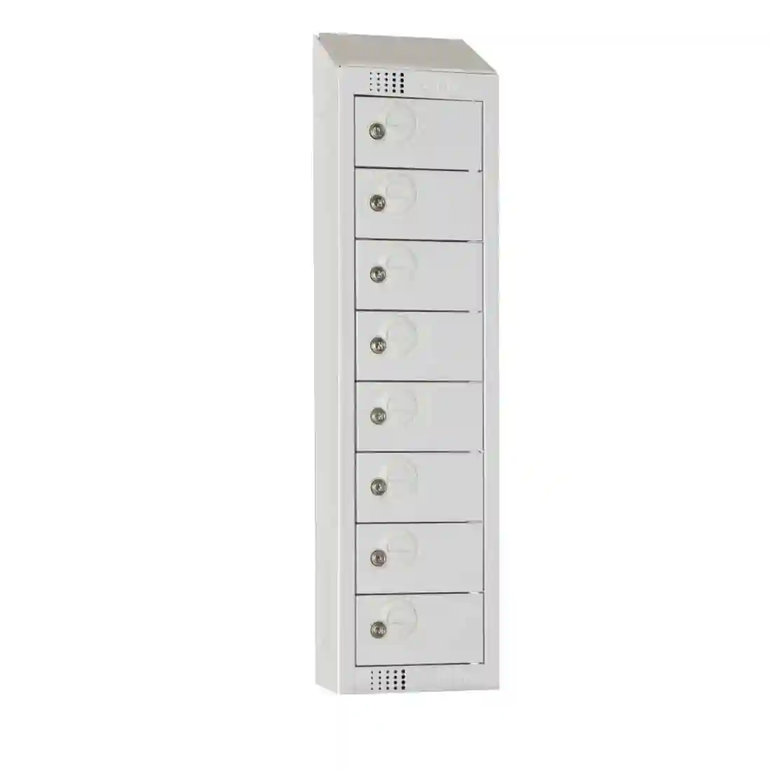 Elite Personal Effects Locker 8 Door Grey Camlock Sloping Top