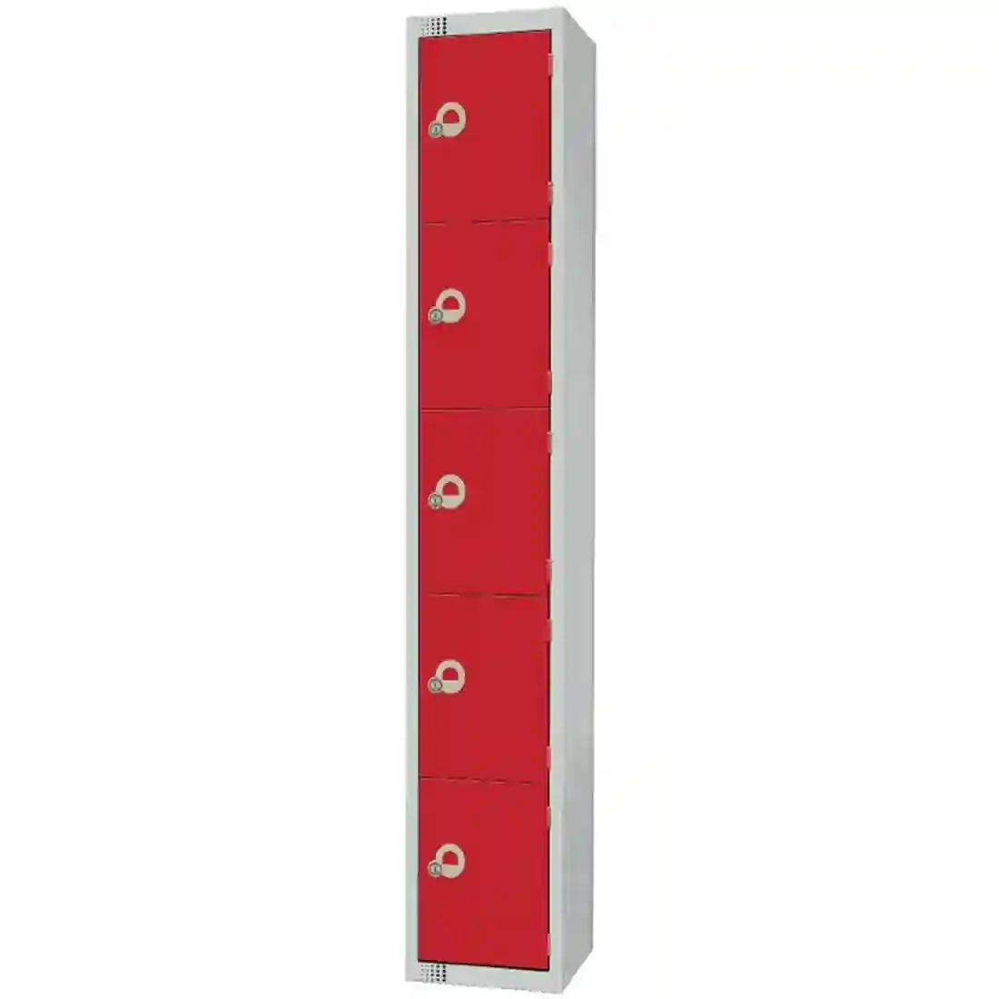 Elite Five Door Coin Return Locker Red