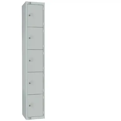 Elite Five Door Electronic Combination Locker with Sloping Top Grey