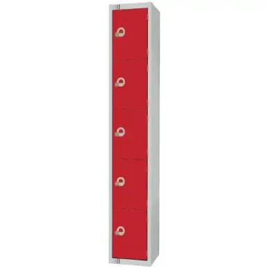 Elite Five Door Electronic Combination Locker Red