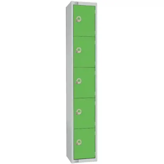 Elite Five Door Camlock Locker Green