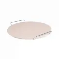 Round Pizza Stone with Metal Serving Rack