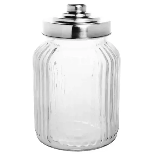 Olympia Ribbed Glass Storage Jar 900ml