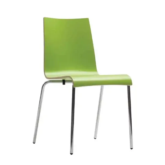 Bolero Plyform Stacking Sidechair Lime Green (Pack of 4)