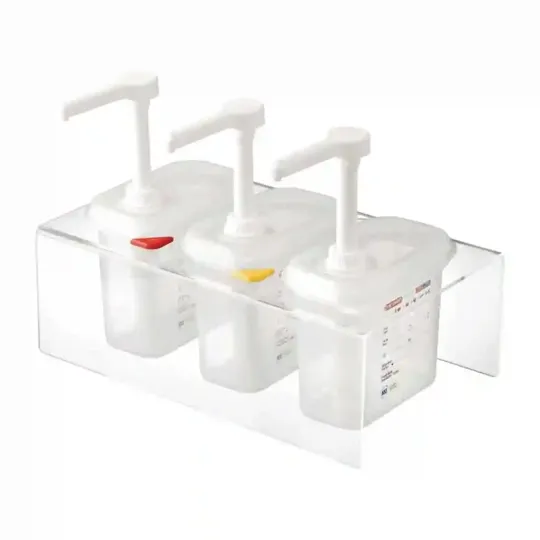 Araven Sauce Dispensers GN 1/9 Transparent 1.5Ltr Set of 3