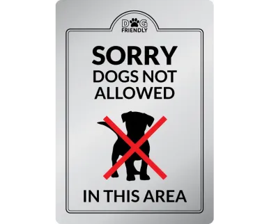 Sorry Dogs Not Allowed in this Area - Interior Sign