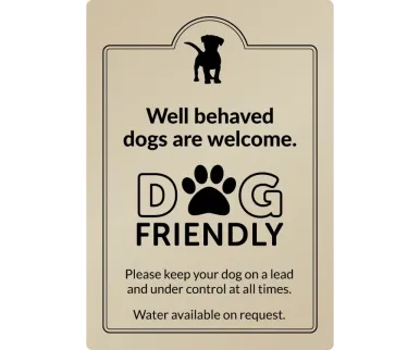 Well behaved dogs welcome - Exterior Sign