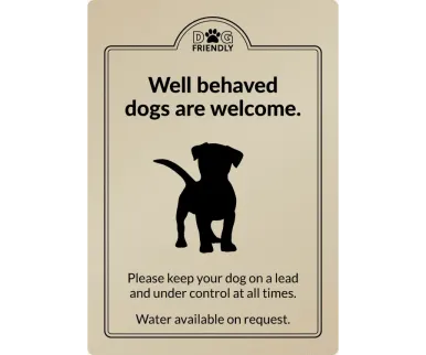 Well behaved dogs are welcome - Exterior Sign