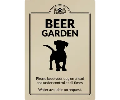 Dog Friendly Beer Garden - Exterior Sign