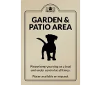 Dog Friendly Garden & Patio Area - Exterior Sign
