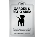 Dog Friendly Garden & Patio Area - Exterior Sign