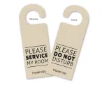 Natural Beige Do Not Disturb / Please Service Room Door Hangers - Image 1