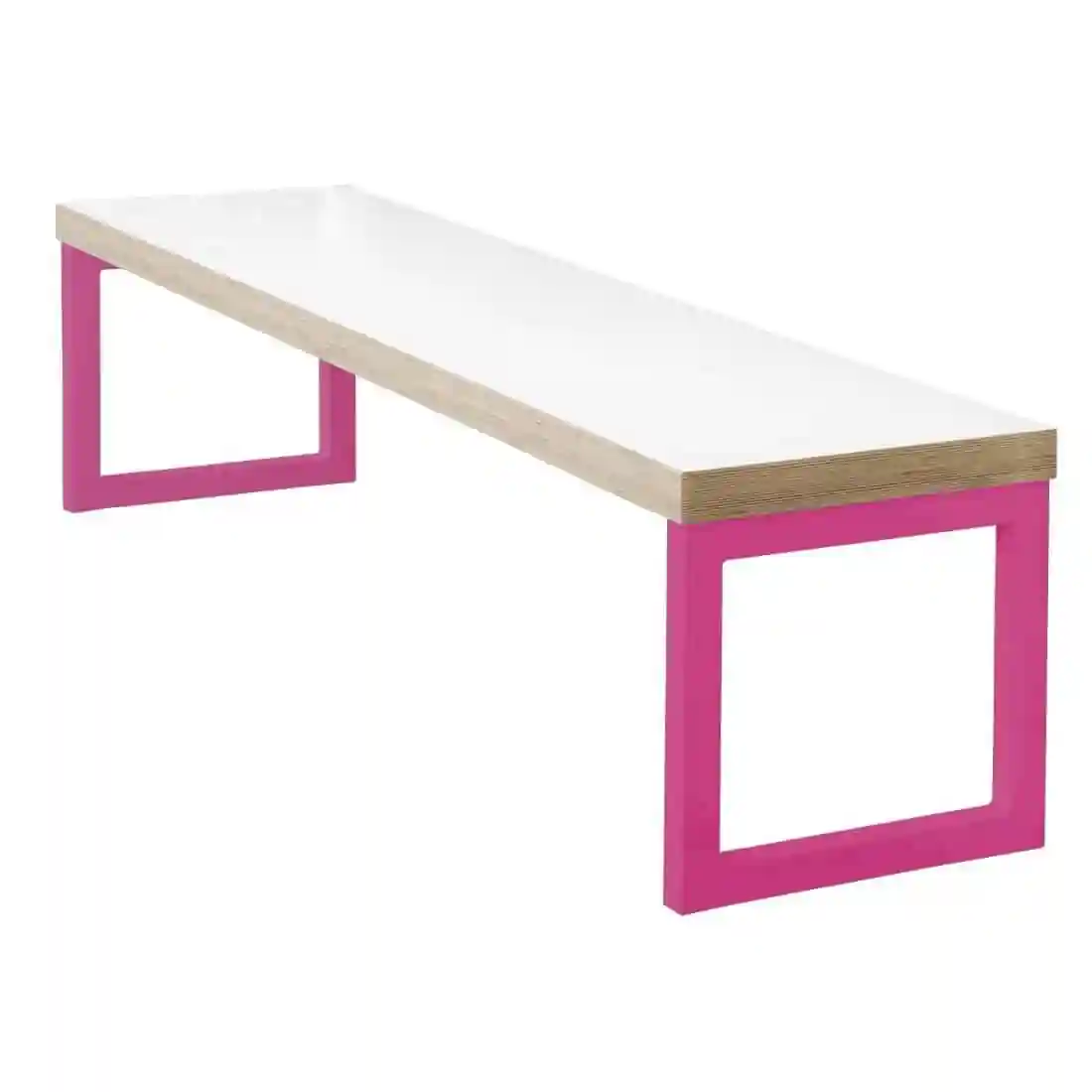 Bolero Dining Bench White with Pink Frame 3ft