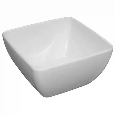 Curved White Melamine Bowl 8in