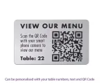 QR Code Table Number 100 x 60mm