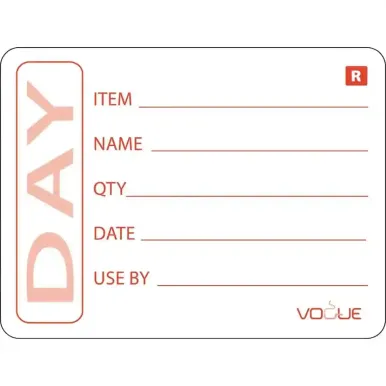 Vogue Removable Prepped Food Labels