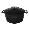 Vogue Black Round Casserole Dish 4Ltr