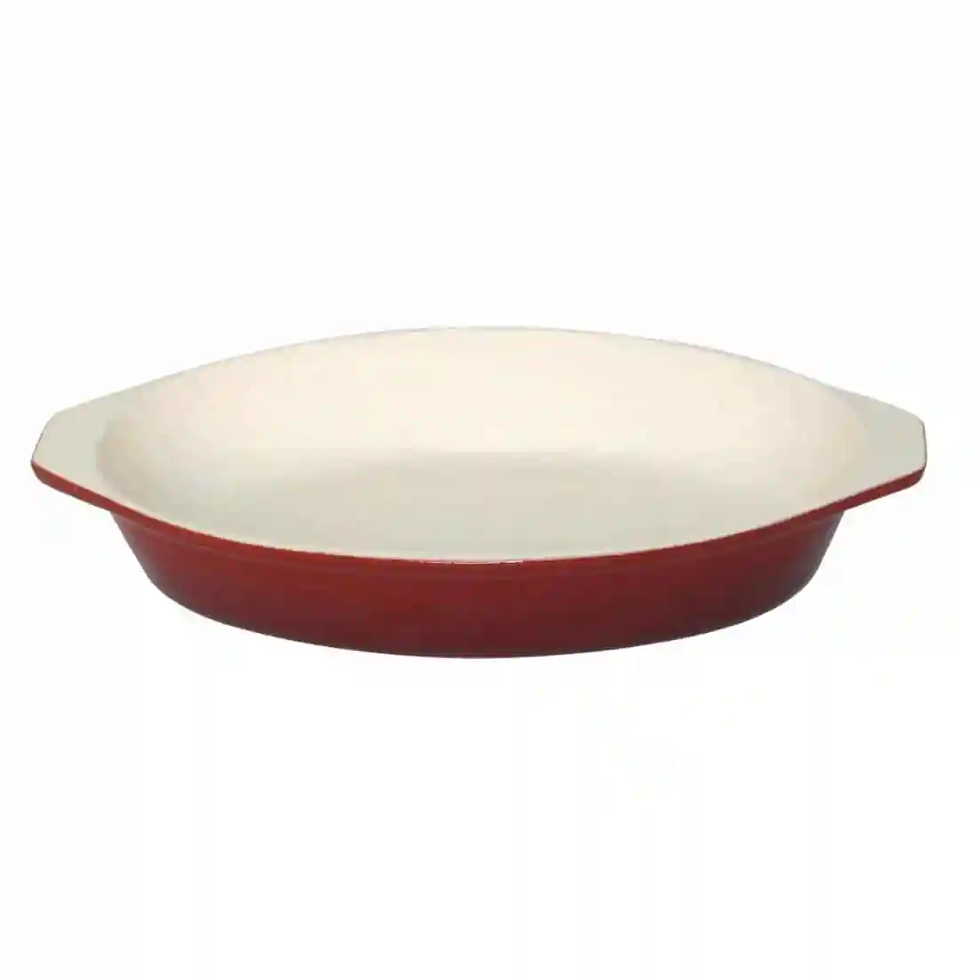 Vogue Red Oval Cast Iron Gratin Dish 650ml