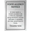 Brushed Steel Food allergy sign A5