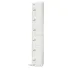 Elite Six Door Coin Return Locker with Sloping Top White