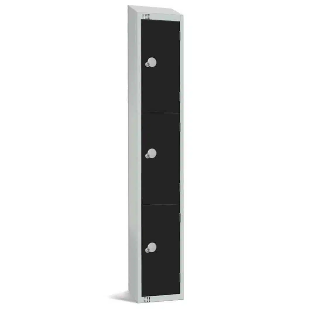 Elite Three Door Manual Combination Locker Locker Black with sloping top
