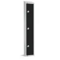 Elite Three Door Electronic Combination Locker with sloping top Black
