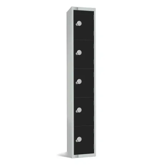 Elite Five Door Camlock Locker Black