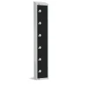 Elite Six Door Coin Return Locker with Sloping Top Black