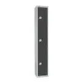 Elite Three Door Padlock Locker Graphite Grey