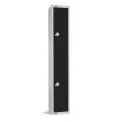 Elite Double Door Padlock Locker Black