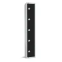 Elite Five Door Coin Return Locker Black