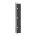 Elite Three Door Padlock Locker Graphite Grey with Sloping Top