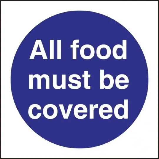 Vogue All Food Must Be Covered Sign