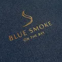 Blue Buckram Menu Cover with Gold Foil