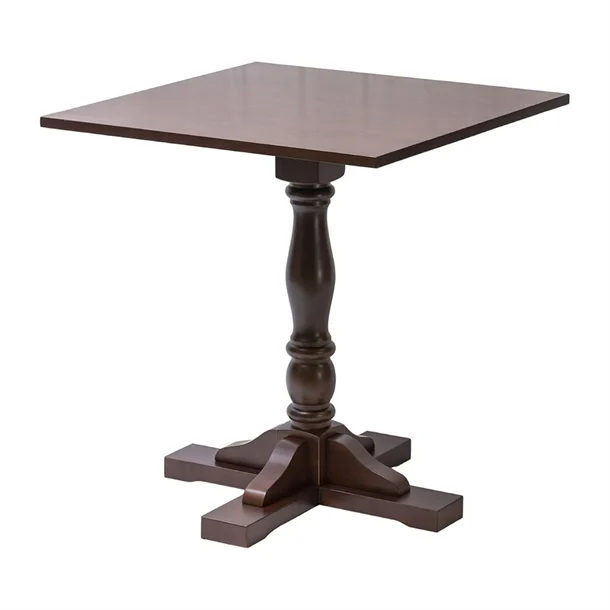 Oxford Dark Wood Pedestal Square Table