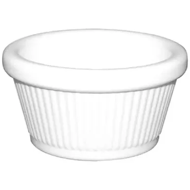 Kristallon Melamine Fluted Ramekins White 76mm