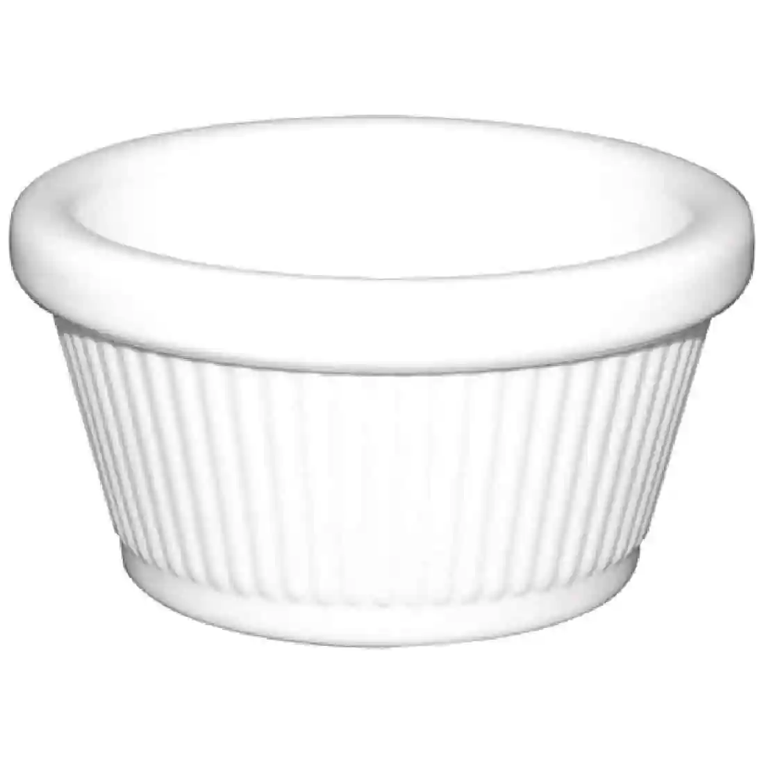 Kristallon Melamine Fluted Ramekins White 89mm