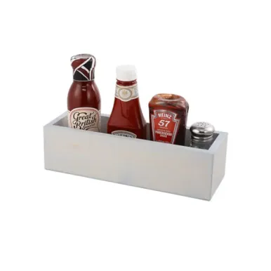Natural Wood Tabletop Condiment Holder