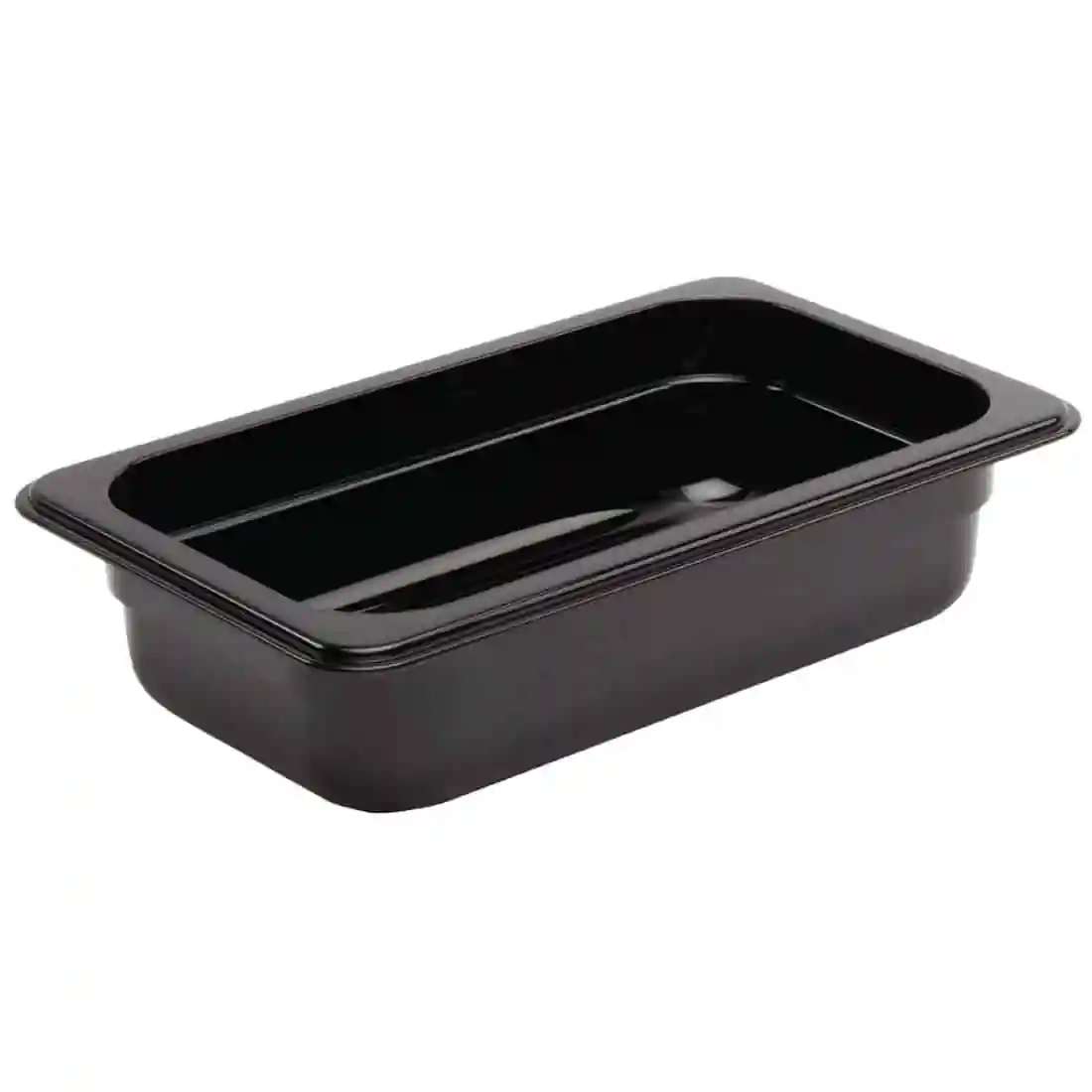 Vogue Polycarbonate 1/4 Gastronorm Container 65mm Black